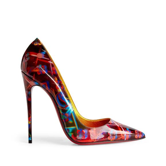 Christian Louboutin So Kate 120 Patent Discolaser Red Stiletto Heel Pump 37.5 - Picture 1 of 12